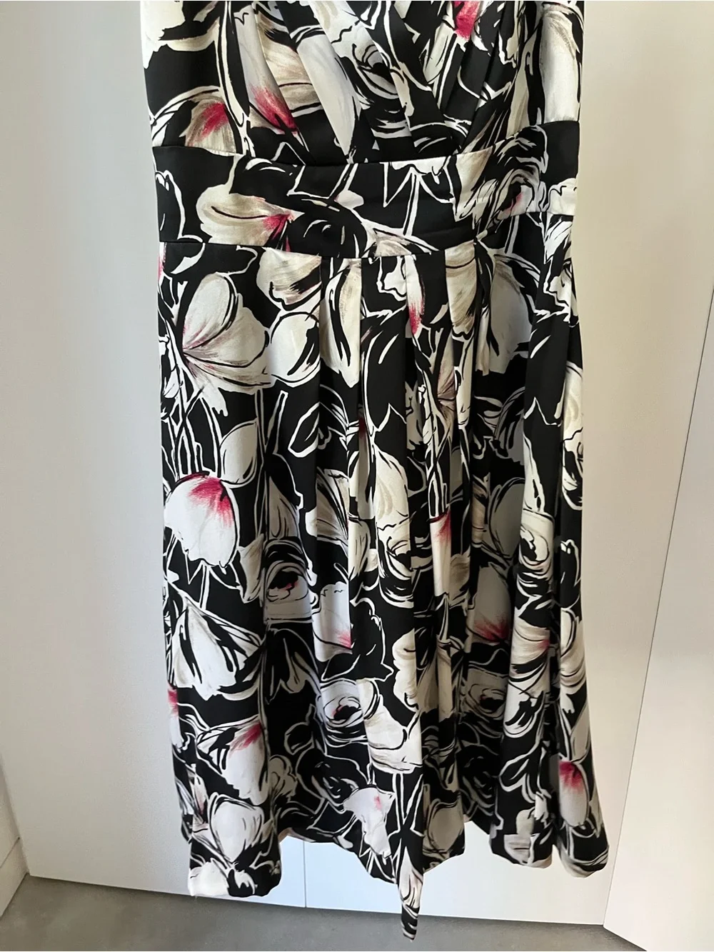 WHBM silk floral halter dress
